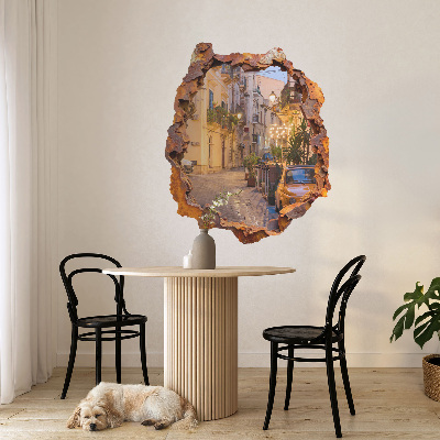 3D wandsticker gat in de muur 108x130 Nachtlampjes