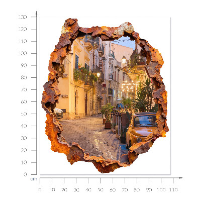 3D wandsticker gat in de muur 108x130 Nachtlampjes