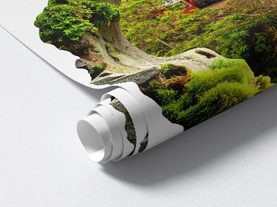 3D wandsticker gat in de muur 121x130 Groen uitzicht