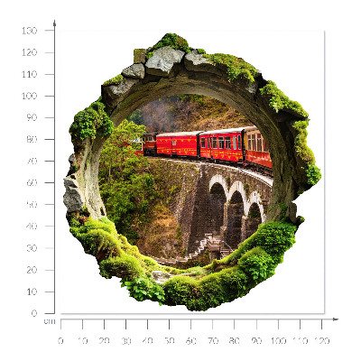 3D wandsticker gat in de muur 121x130 Groen uitzicht