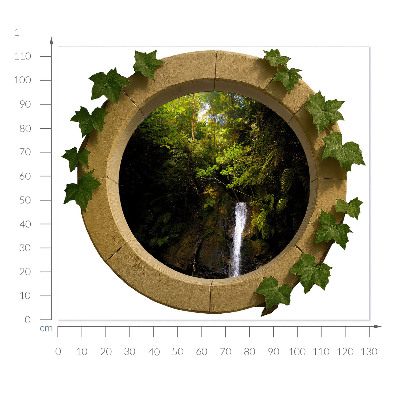 Muursticker 3d uitzicht 130x113 Groen landschap