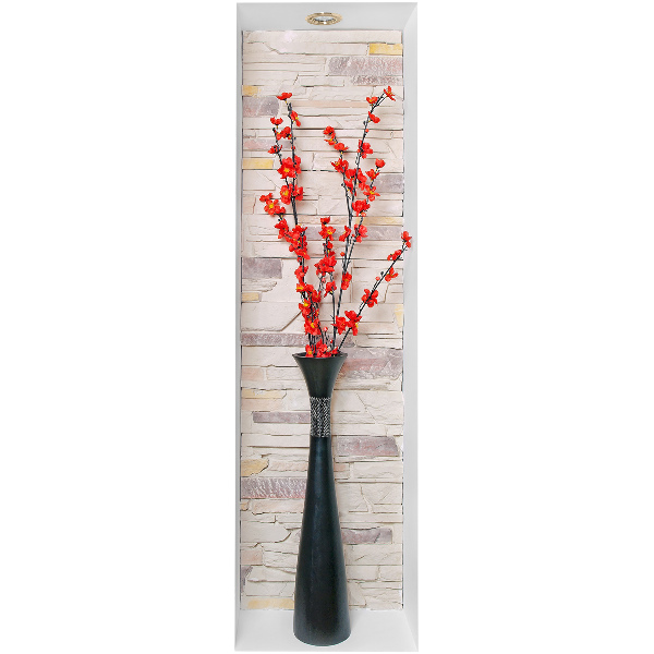 3D effect muursticker 38x130 Bloemen en stenen