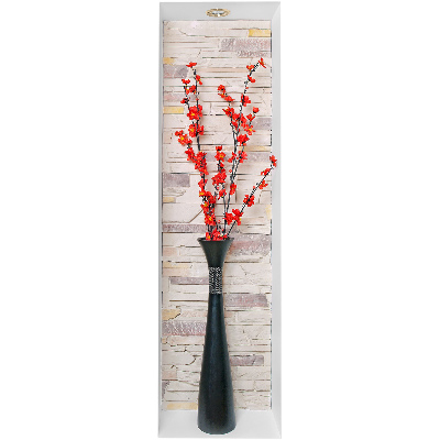 3D effect muursticker 38x130 Bloemen en stenen