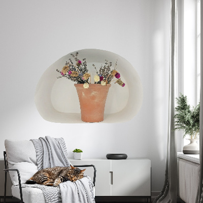 3D effect muursticker 130x88 Gedroogde bloemen