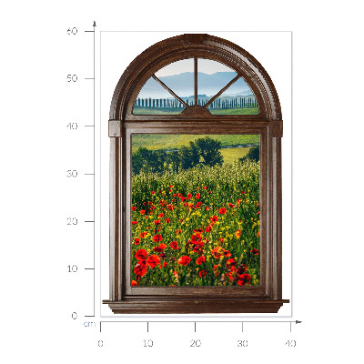 3D muursticker raam 41x60 Schilderachtig landschap