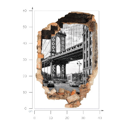 Wandsticker 3D doorkijk 40x60 Stadslandschap