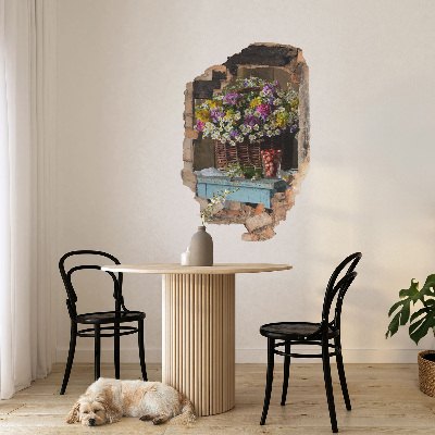 Wandsticker 3D doorkijk 40x60 Rustieke charme