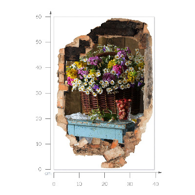 Wandsticker 3D doorkijk 40x60 Rustieke charme