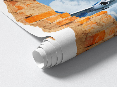 Wandsticker 3D doorkijk 51x60 Ontdekking vanuit de lucht