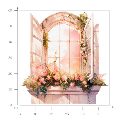 3D muursticker raam 56x60 Romantisch raam