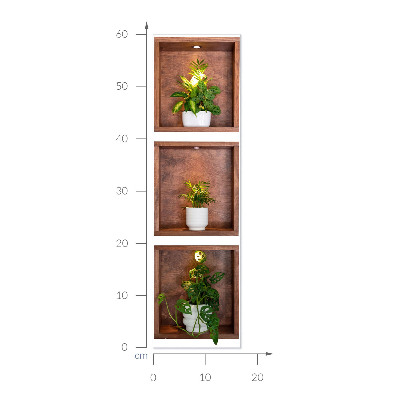 Decoratieve 3d muursticker 17x60 Plantenniches
