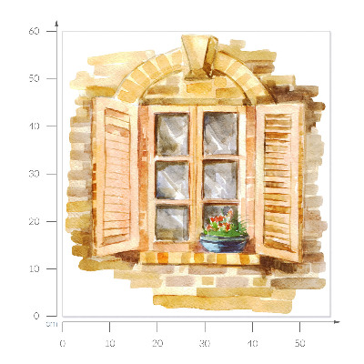 3D muursticker raam 56x60 Idyllisch venster
