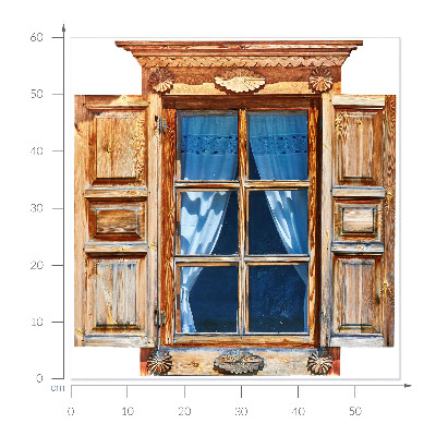 3D muursticker raam 58x60 Rustiek raam