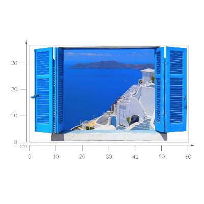 3D muursticker raam 60x36 Mediterraan landschap