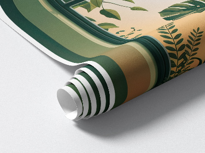 3D muursticker raam 40x60 Groen venster