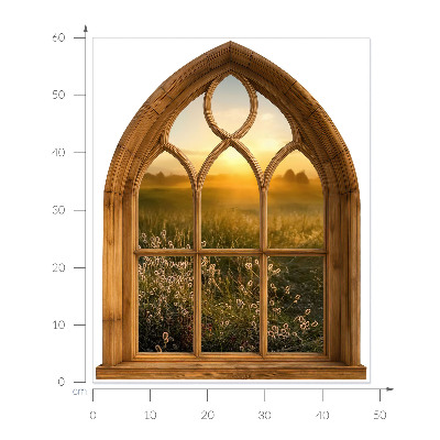 3D muursticker raam 48x60 Raamlandschap