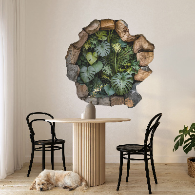 Wandsticker 3D doorkijk 60x60 Tropische oase