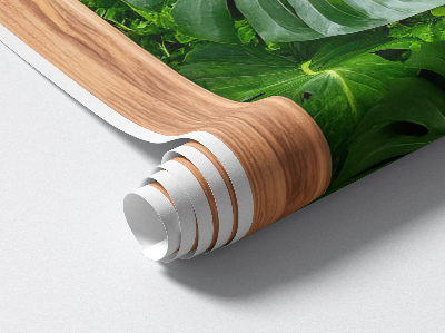 3D muursticker raam 34x60 Monstera-bladeren