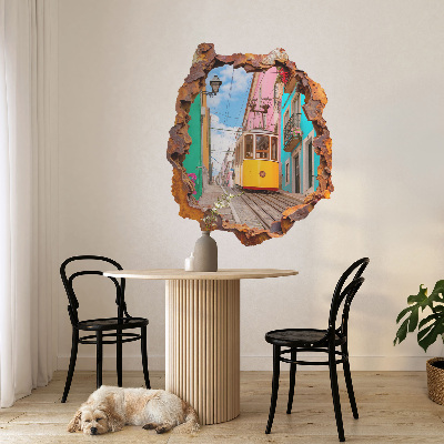 Wandsticker 3D doorkijk 50x60 Nostalgisch landschap