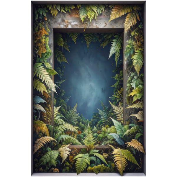 3D muursticker raam 39x60 Natuurlijke harmonie