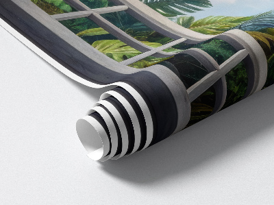 3D muursticker raam 43x60 Exotisch uitzicht