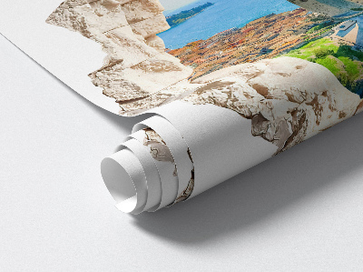 Wandsticker 3D doorkijk 60x59 Cliff Castle