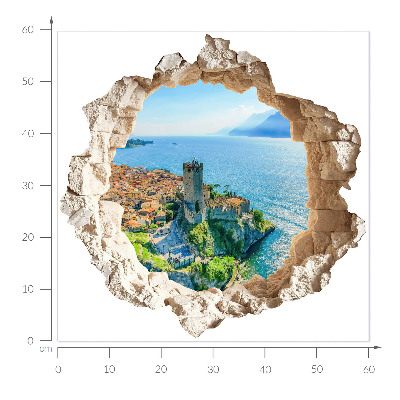 Wandsticker 3D doorkijk 60x59 Cliff Castle