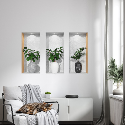 Decoratieve 3d muursticker 60x37 Plantenniches