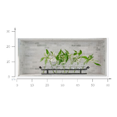 Decoratieve 3d muursticker 60x26 Bloemen in vazen