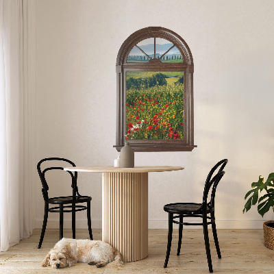 3D muursticker raam 55x80 Schilderachtig landschap