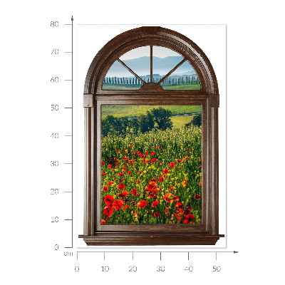 3D muursticker raam 55x80 Schilderachtig landschap