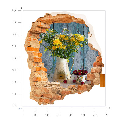 Wandsticker 3D doorkijk 68x80 Landelijk landschap