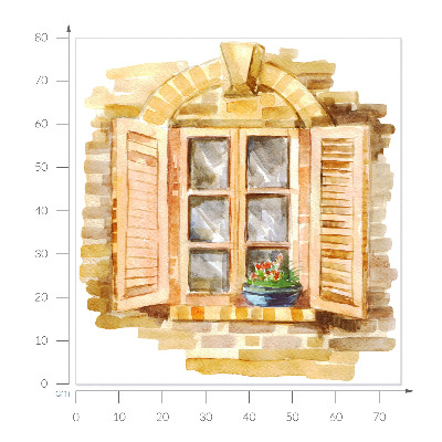 3D muursticker raam 74x80 Idyllisch venster