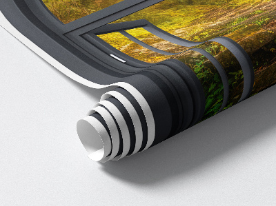 3D muursticker raam 54x80 Bosvenster