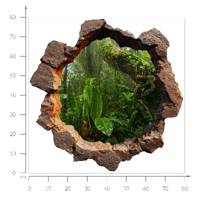 Wandsticker 3D doorkijk 80x79 Groene wonder