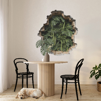 Wandsticker 3D doorkijk 73x80 Tropische natuur