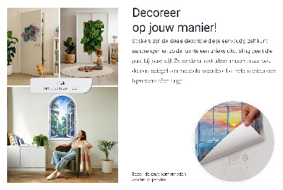 3D muursticker raam 71x80 Landelijke charme