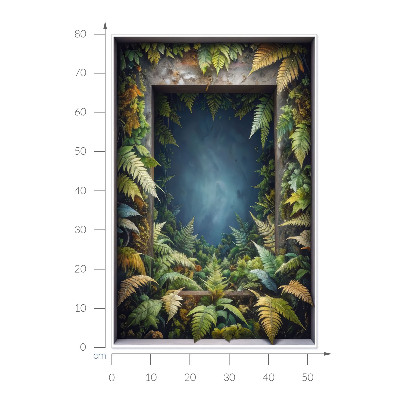 3D muursticker raam 52x80 Natuurlijke harmonie