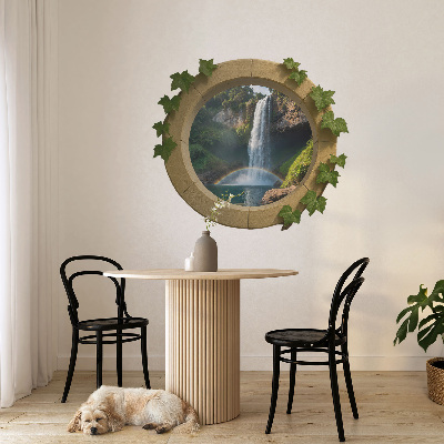 3D muursticker raam 80x70 Natuurlijke oase