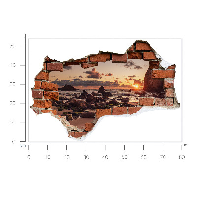 Wandsticker 3D doorkijk 80x54 Kust der Dromen