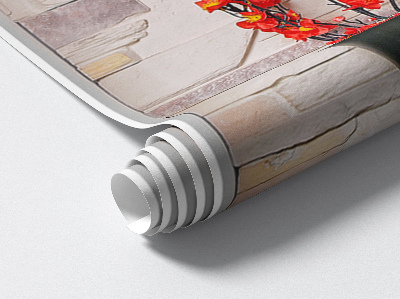 Decoratieve 3d muursticker 23x80 Bloemen en stenen