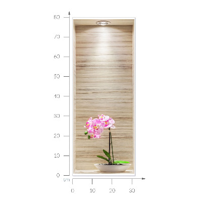 Decoratieve 3d muursticker 32x80 Orchidee elegantie