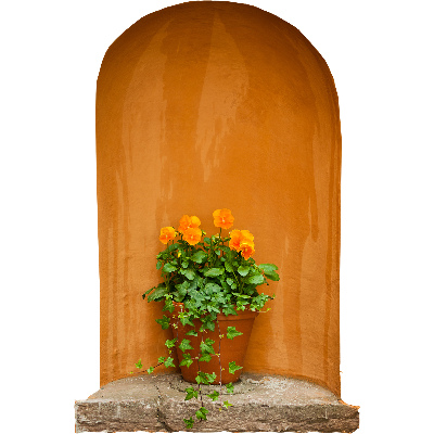 Decoratieve 3d muursticker 52x80 Bloemen in een pot