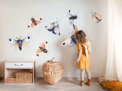 Muur stickers 100x128 Pastelkleurige boho-motten met kleurrijke insecten
