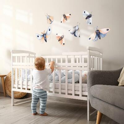 Muur stickers 100x128 Pastelkleurige boho-motten met kleurrijke insecten