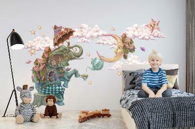 Muur stickers 100x132 Dieren in een cartoonachtige, magische stijl