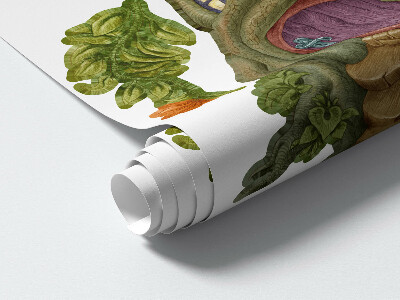 Muur stickers 100x104 Bosmagie met feeën en dwergen