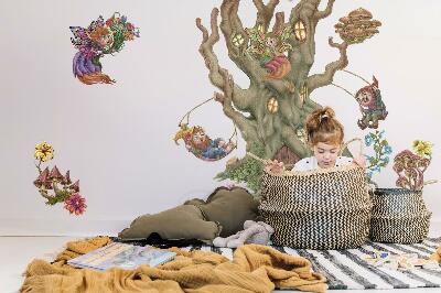 Muur stickers 100x161 Magische boswezens en een boomhut