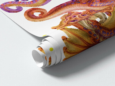 Muur stickers 100x80 Kleurrijke draken in een cartoonachtige, sprookjesachtige esthetiek