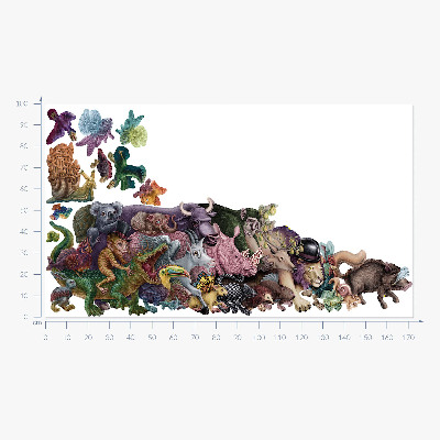 Muur stickers 100x173 Tekenfilmdieren uit de magische wereld